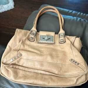 DESA soft Natural leather tan handbag Y2K vintage beautiful patina/ coin purse